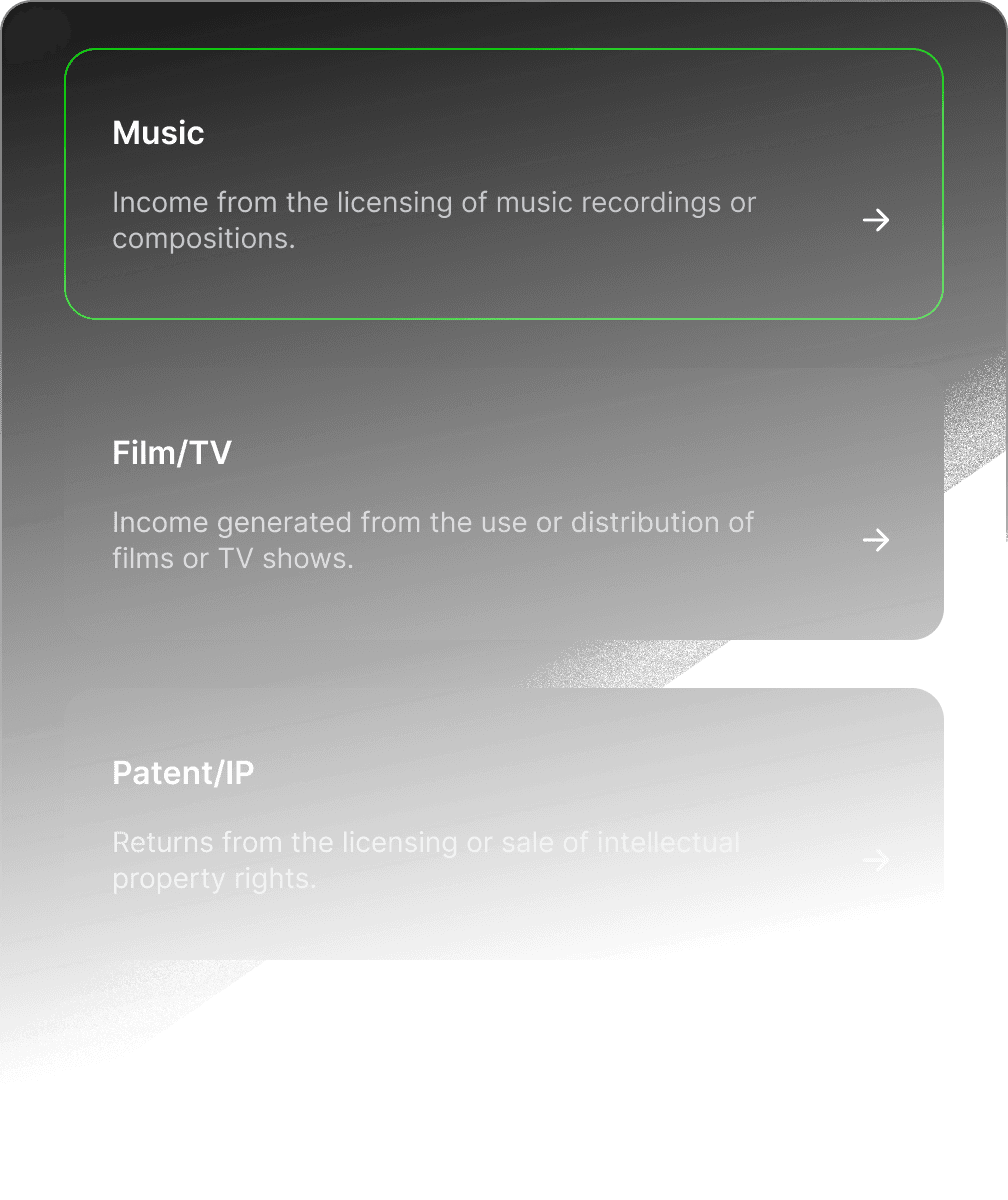 Earn from creative assets.